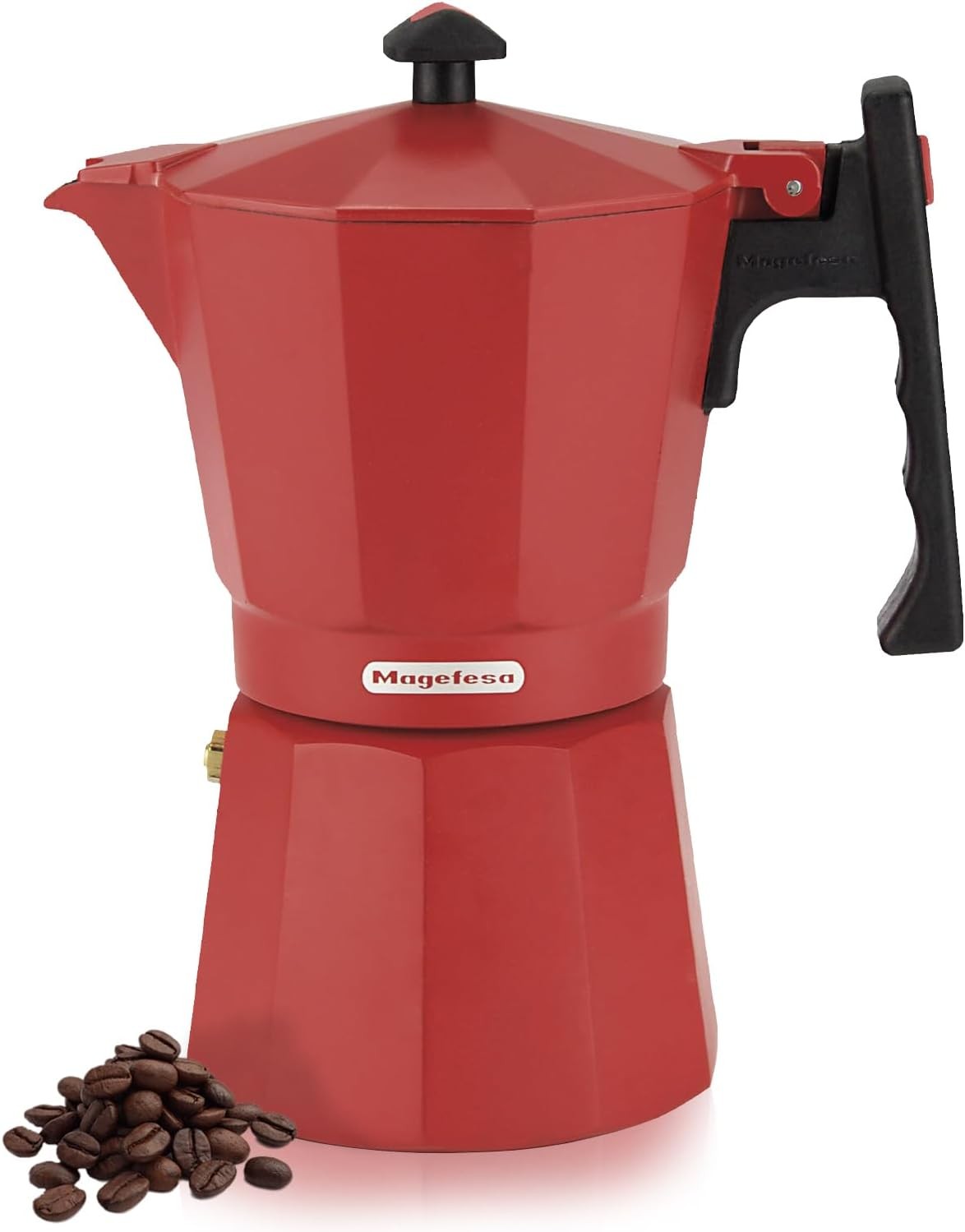 CAFETERA MAGEFESA COLOMBIA 6 TAZAS TIPO ITALIANA MANUAL ALUMINO ROJO image number null