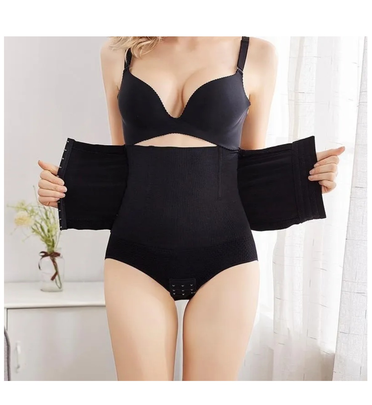 Panty Faja Calz&oacute;n Levanta Pompa Doble Compresi&oacute;n Reductora Negro M/L Malubero image number null