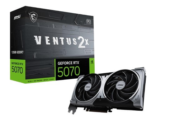 Tarjeta de Video MSI NVIDIA GeForce RTX 5070 VENTUS 2X OC, 12GB 192-bit GDDR7, PCI Express 5.0 image number null