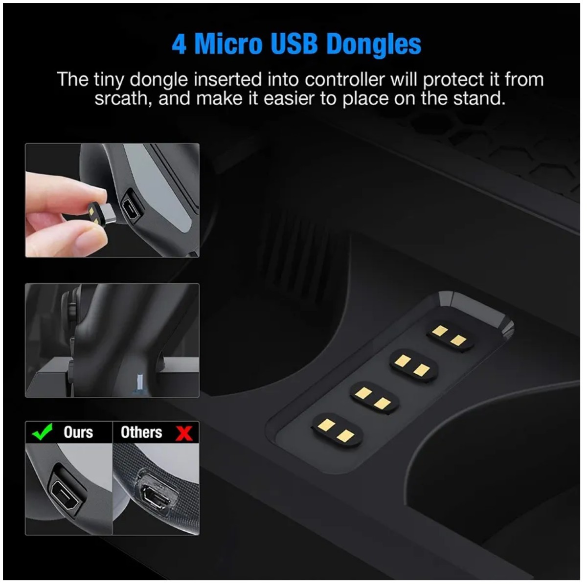 Base Vertical Enfriadora Cargador Controles Ps4 Slim Y Pro Negro image number null