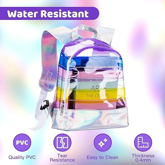 A Mochila Peque&ntilde;a Transparente Multicolor Para Ni&ntilde;as. image number null