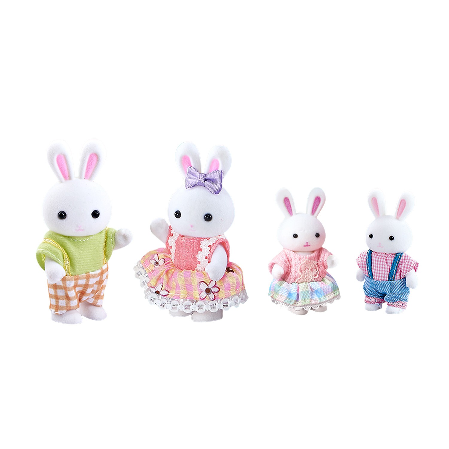 Juguete Set de 4 Conejitos Dreamy con Ropa Intercambiable y Detalles de Moda image number null