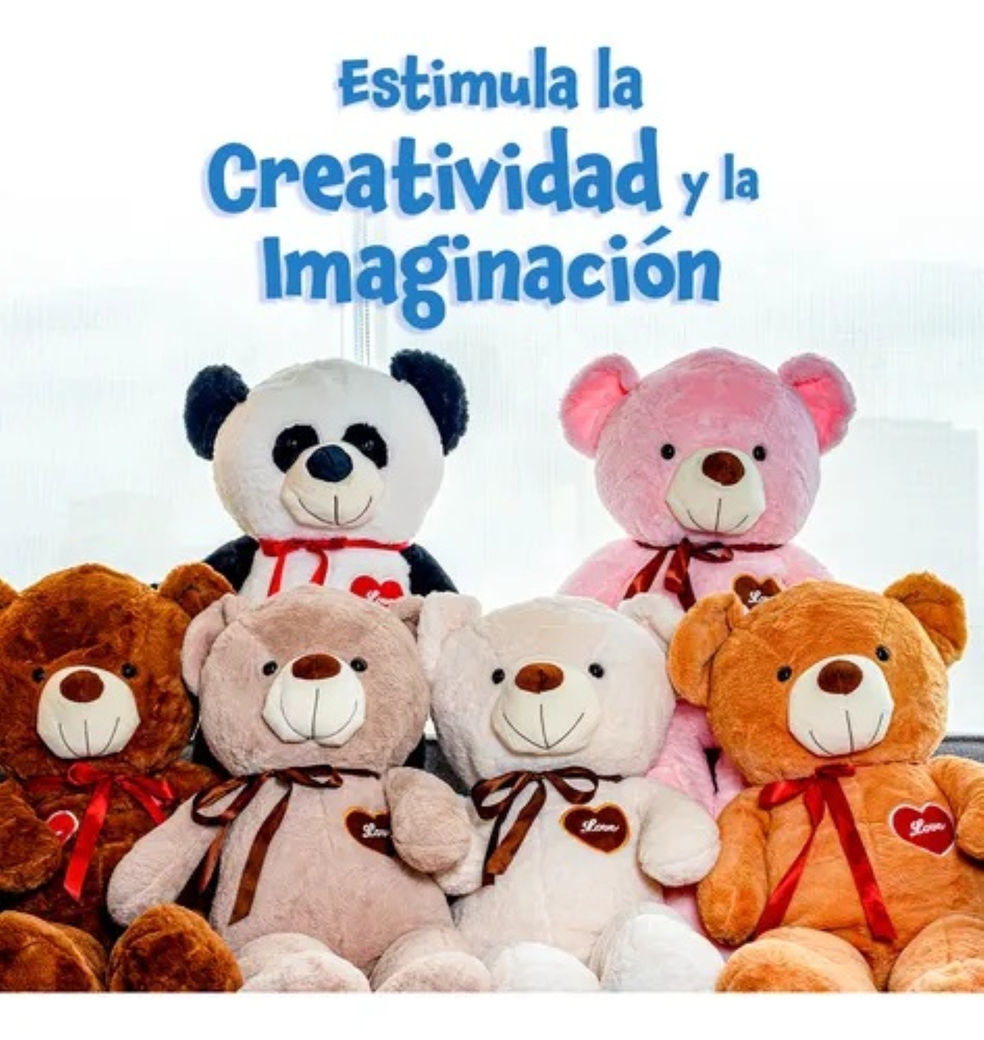 Oso De Peluche Teddy Grande Abrazable Coraz&oacute;n 1 Metro Caf&eacute; claro image number null