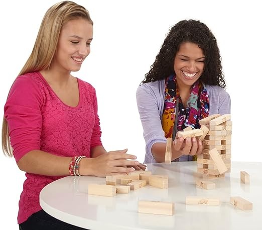 A Hasbro Jenga Juego de Mesa original de bloques de madera para adultos, y ni&ntilde;os y ni&ntilde;as a partir de los 6 a&ntilde;os para 1 o m&aacute;s jugadores. image number null