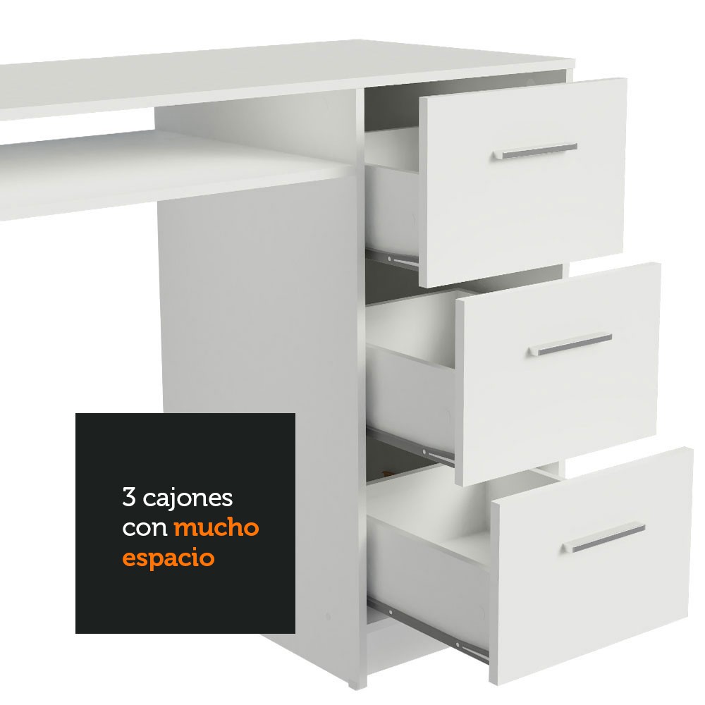 Escritorio para Computadora Madesa Hogar u Oficina Blanco 2 image number null