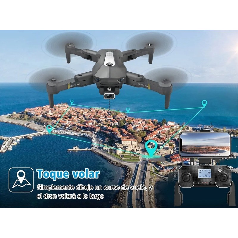 Drone Con C&aacute;mara Profesional 8k A Control Remoto Gps 5ghz Negro image number null