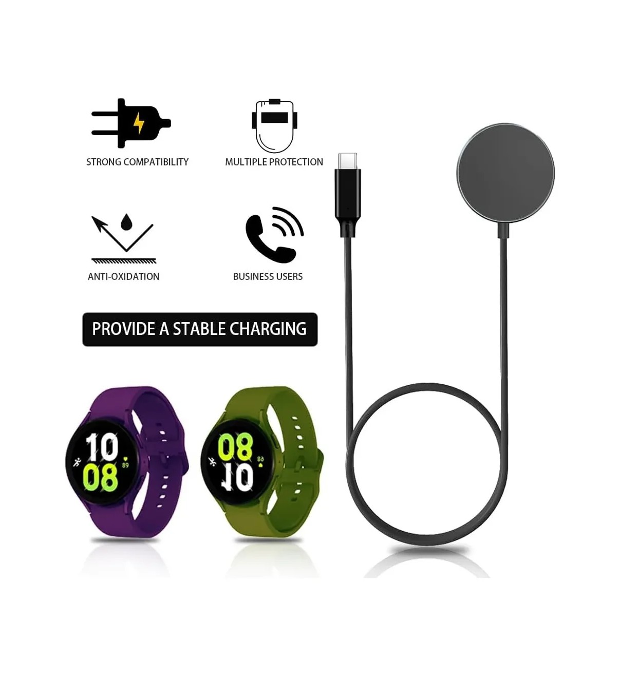 Type C Cargador Para Samsung Galaxy Watch 8 7 6 5 4 Ultra Fe Bloosom image number null
