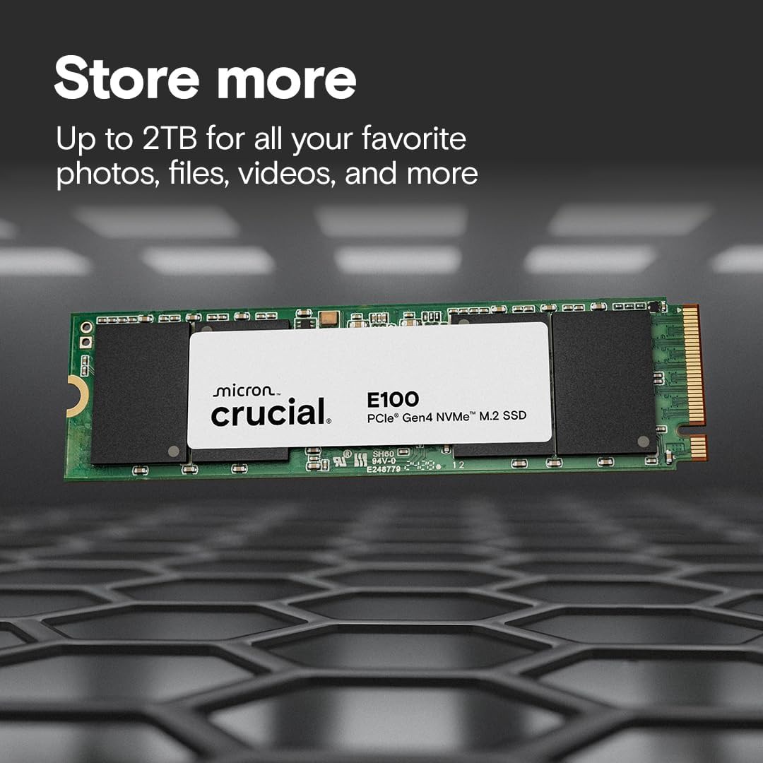 Crucial E100 480gb Nvme Pcie 4.0 M.2 2280 CT480E100SSD8 image number null