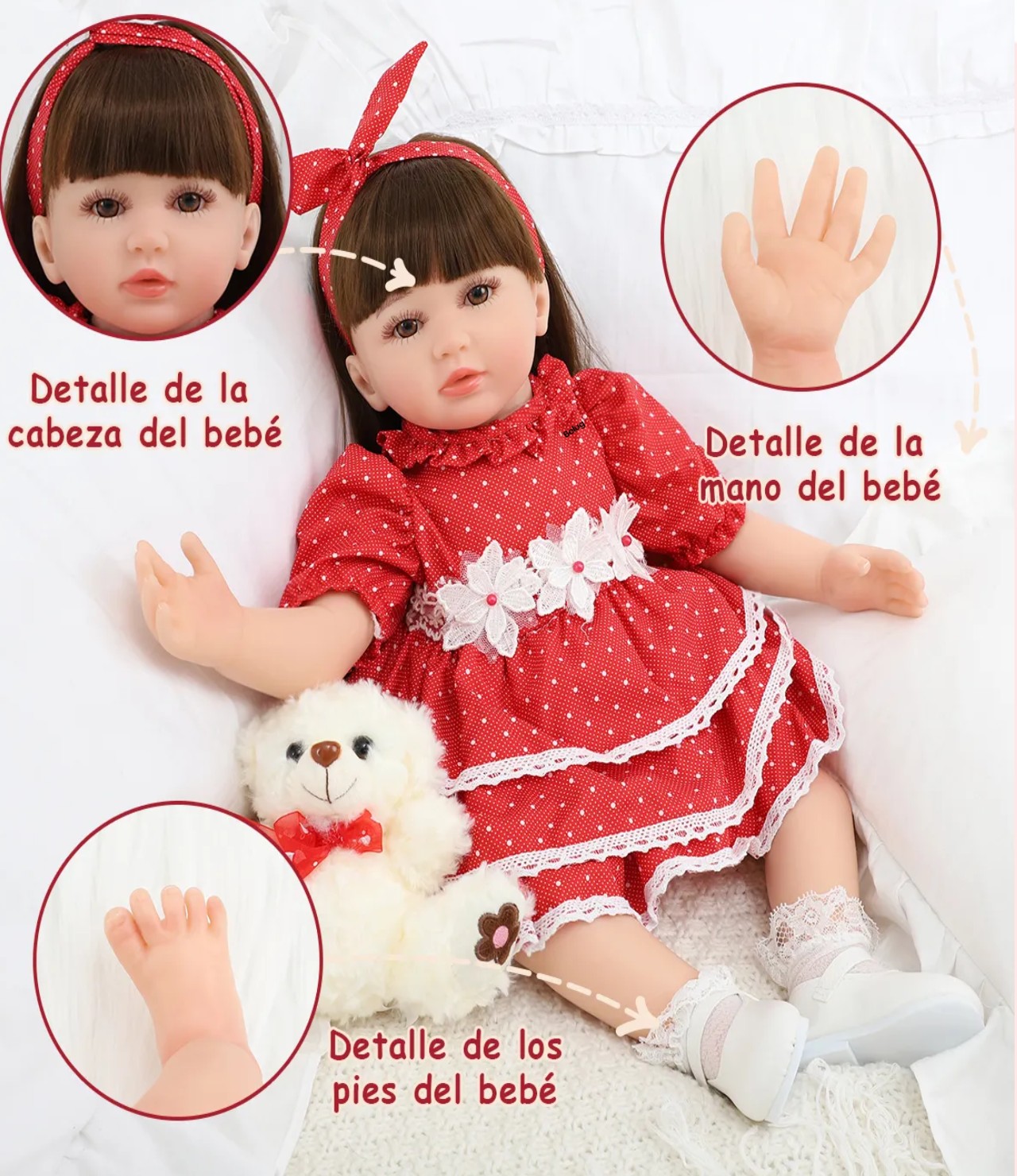 Mu&ntilde;ecas Reborn 60cm Colores image number null