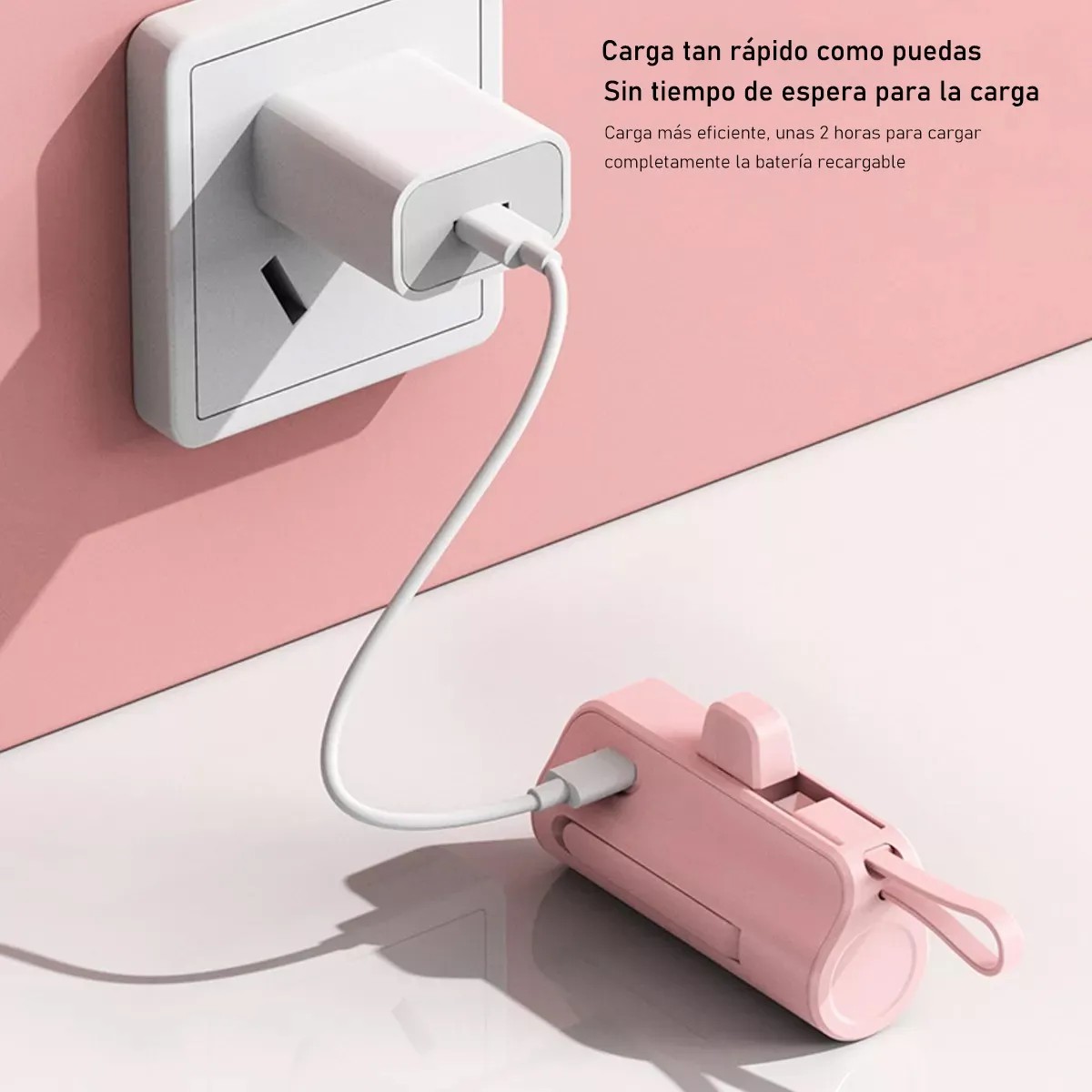 Power Bank 5000 Mah Cargador Bater&iacute;a Port&aacute;til Para iPhone Rosa image number null