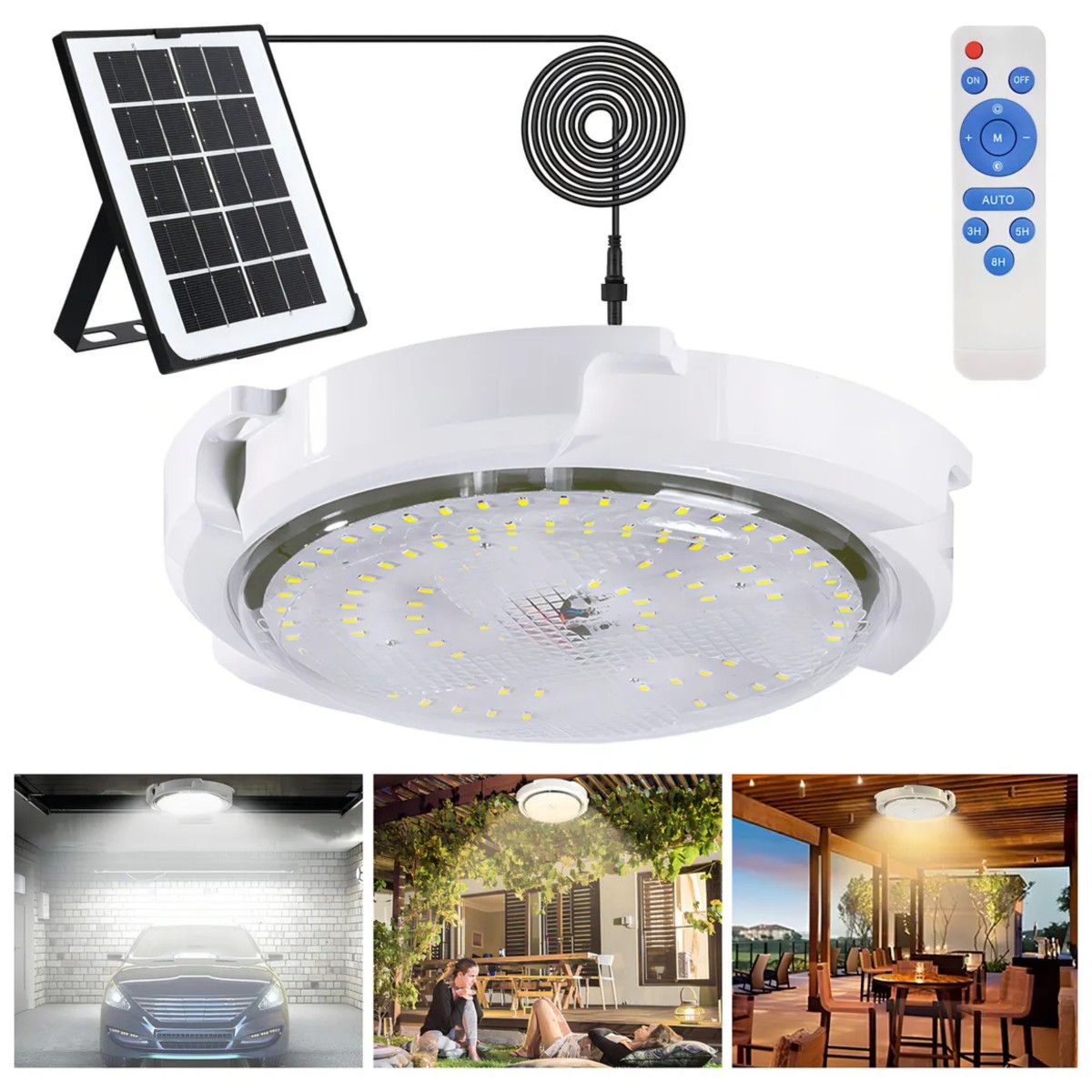L&aacute;mparas Solar Jardin Luz De Techo Interior Exterior Blanco image number null