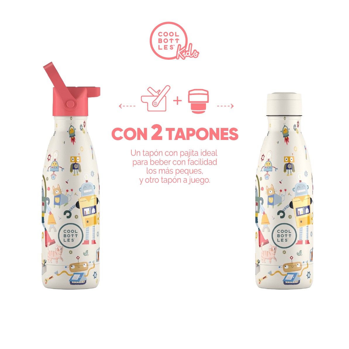 Cool Bottles Botella Termo Infantil Messy Robots 350ml image number null