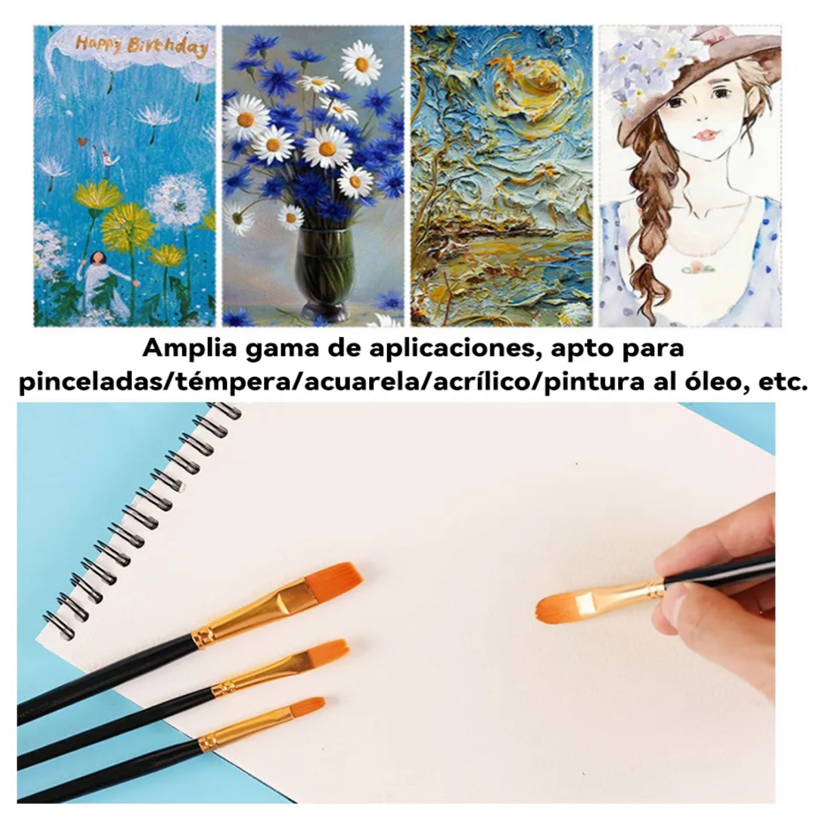Kit 40 Pincel Para &Oacute;leo Vaso Pinceles Soporte Acr&iacute;lico Acuarela Multicolor image number null