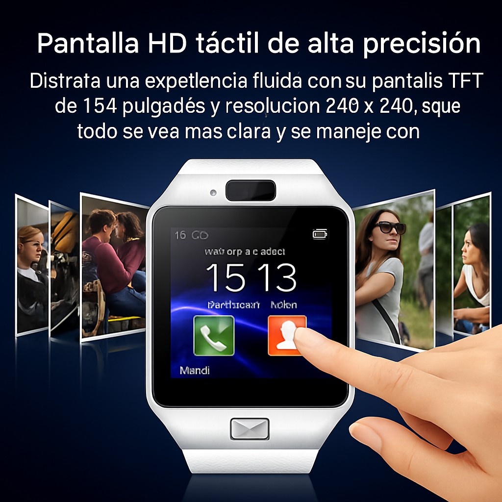 Smartwatch Dz09 Con Bluetooth, C&aacute;mara, Cronometro, Llamadas - Reloj Inteligente Blanco image number null