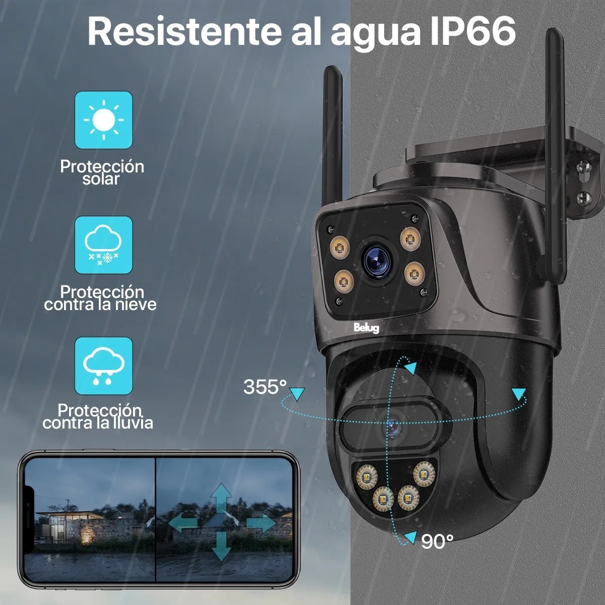 C&aacute;mara De Seguridad Exterior Wifi 8mp Doble Lente Icsee image number null