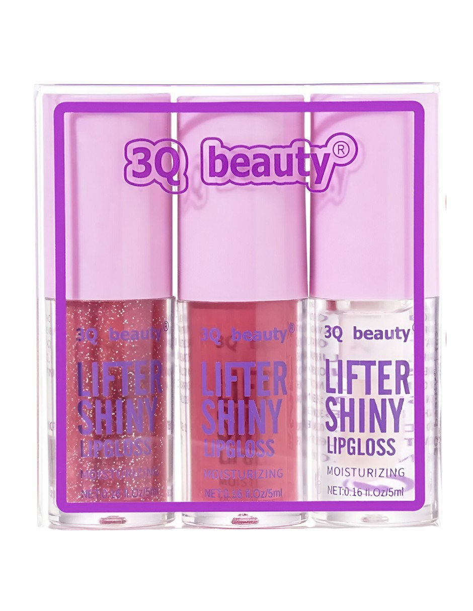 Kit 3 Brillos Labiales Lip Oil Glitter Gloss Hidratante 04 ROSA CLARO image number null