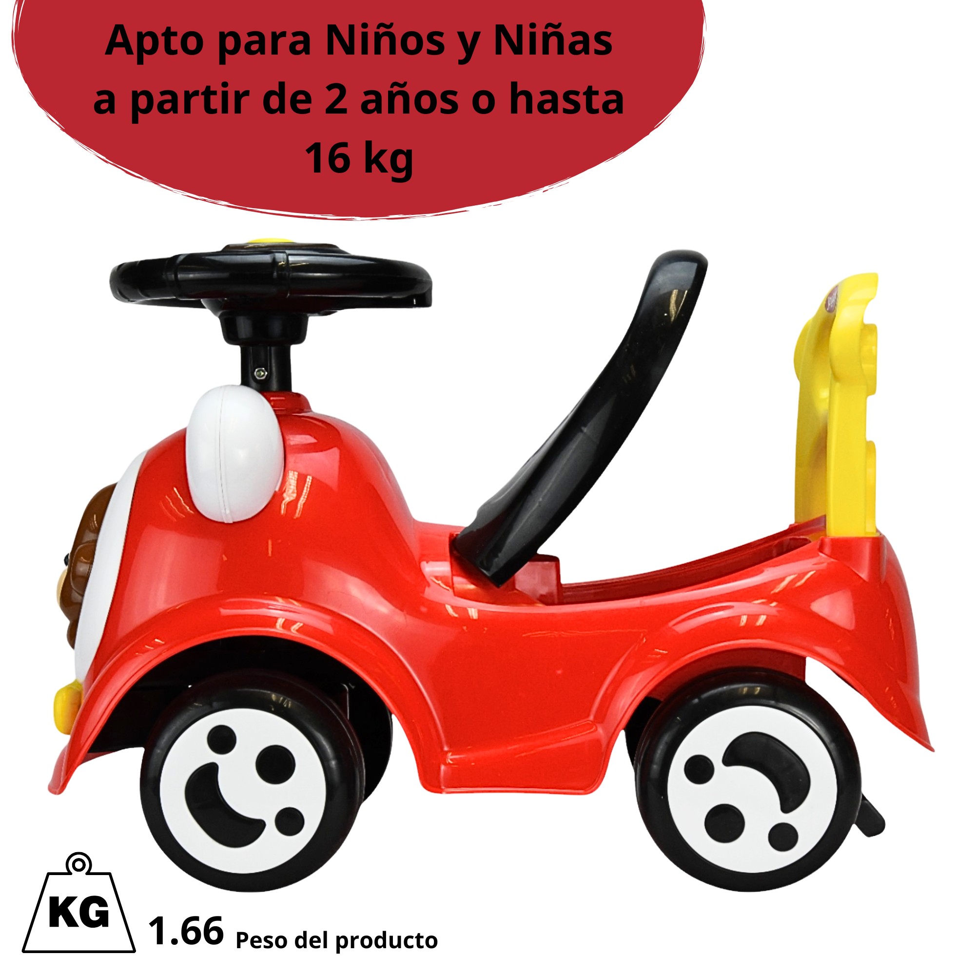 Montable Correpasillos para Ni&ntilde;os Luz Sonido Seguro Anticaidas - Rojo image number null