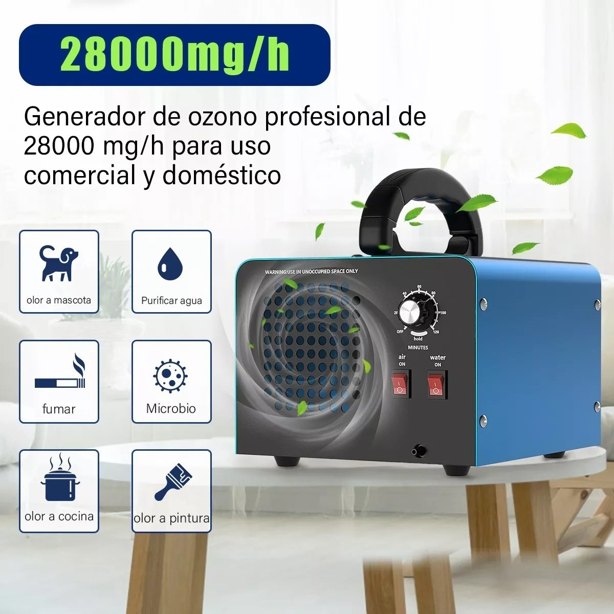 Purificador De Aire Port&aacute;til Generador De Ozono 28000mg. image number null