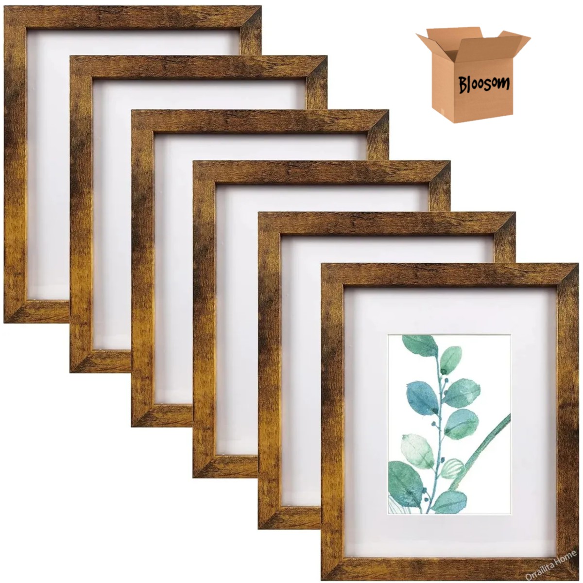 Juego De 6 Marcos De Fotos Marr&oacute;n Oscuro 4x6 image number null