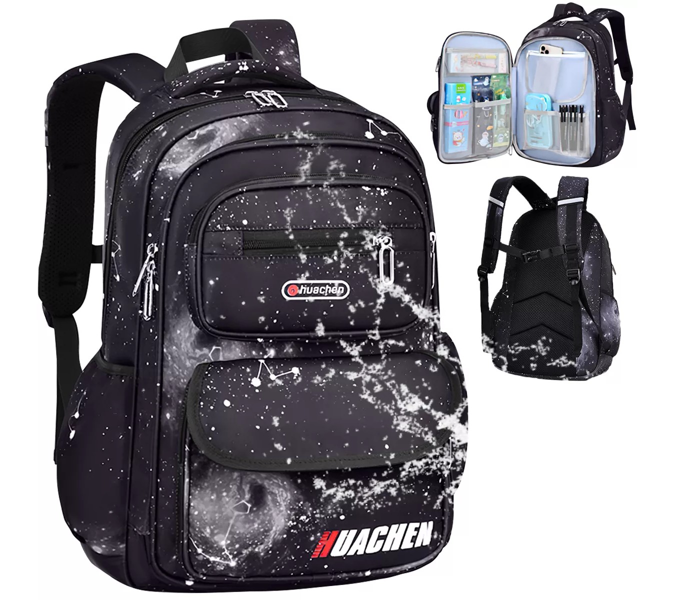 M Mochila escolar Gen&eacute;rica F026-013-1 color negro 35L image number null