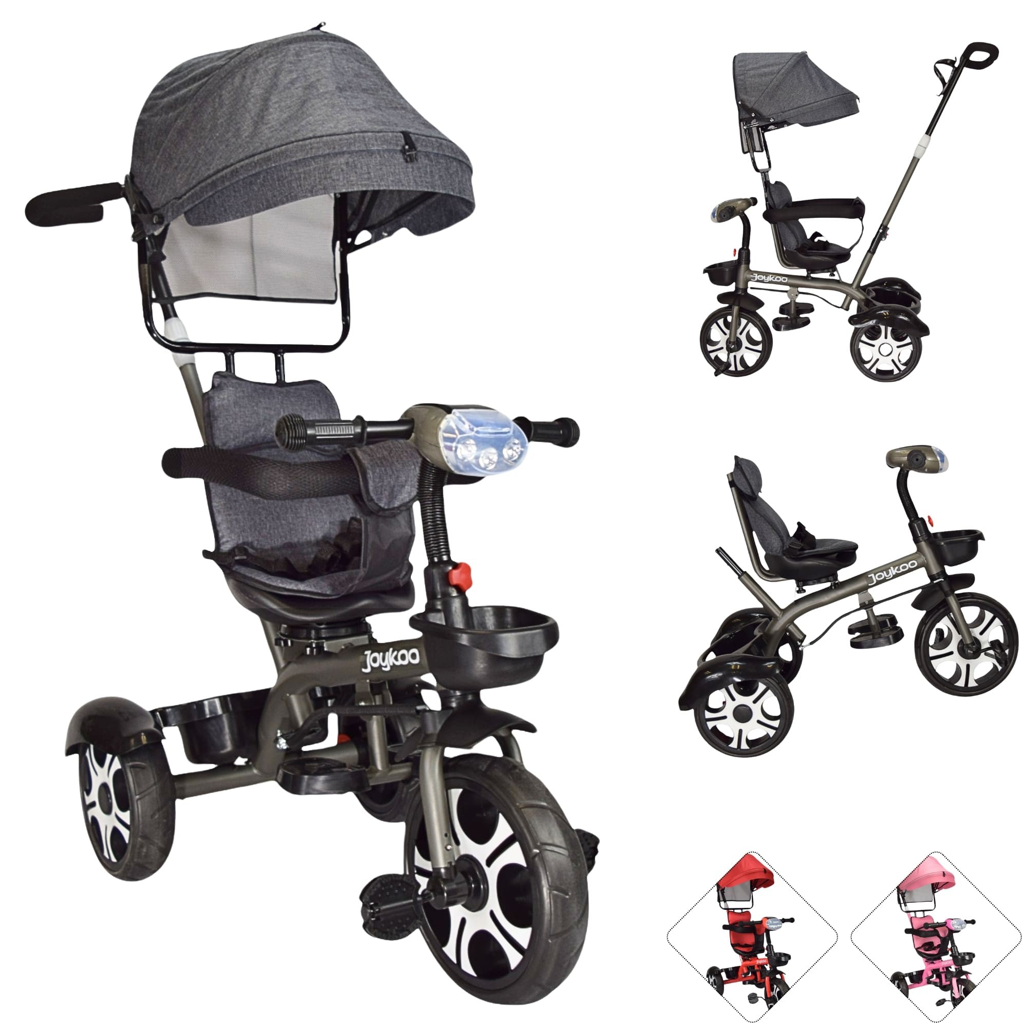 Triciclo para Ni&ntilde;os Evolutivo Asiento Giratorio 360 Luz Sonido - GRIS image number null