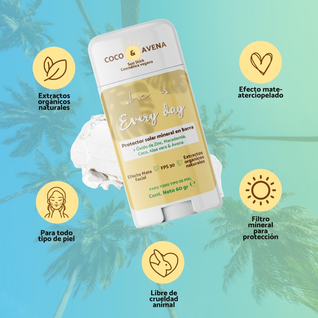 Protector Solar Facial FPS 30 En Barra 60gr She is skincare image number null