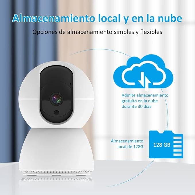 EASYTAO TV-628 C&aacute;mara de Seguridad Interior, 2K 3MP C&aacute;mara Alexa WiFi, iCSee O Tris Home App, Audio Bidireccional, Control Remoto, Detecci&oacute;n de Movimiento, Visi&oacute;n Nocturna,Compatible con Alexa. image number null