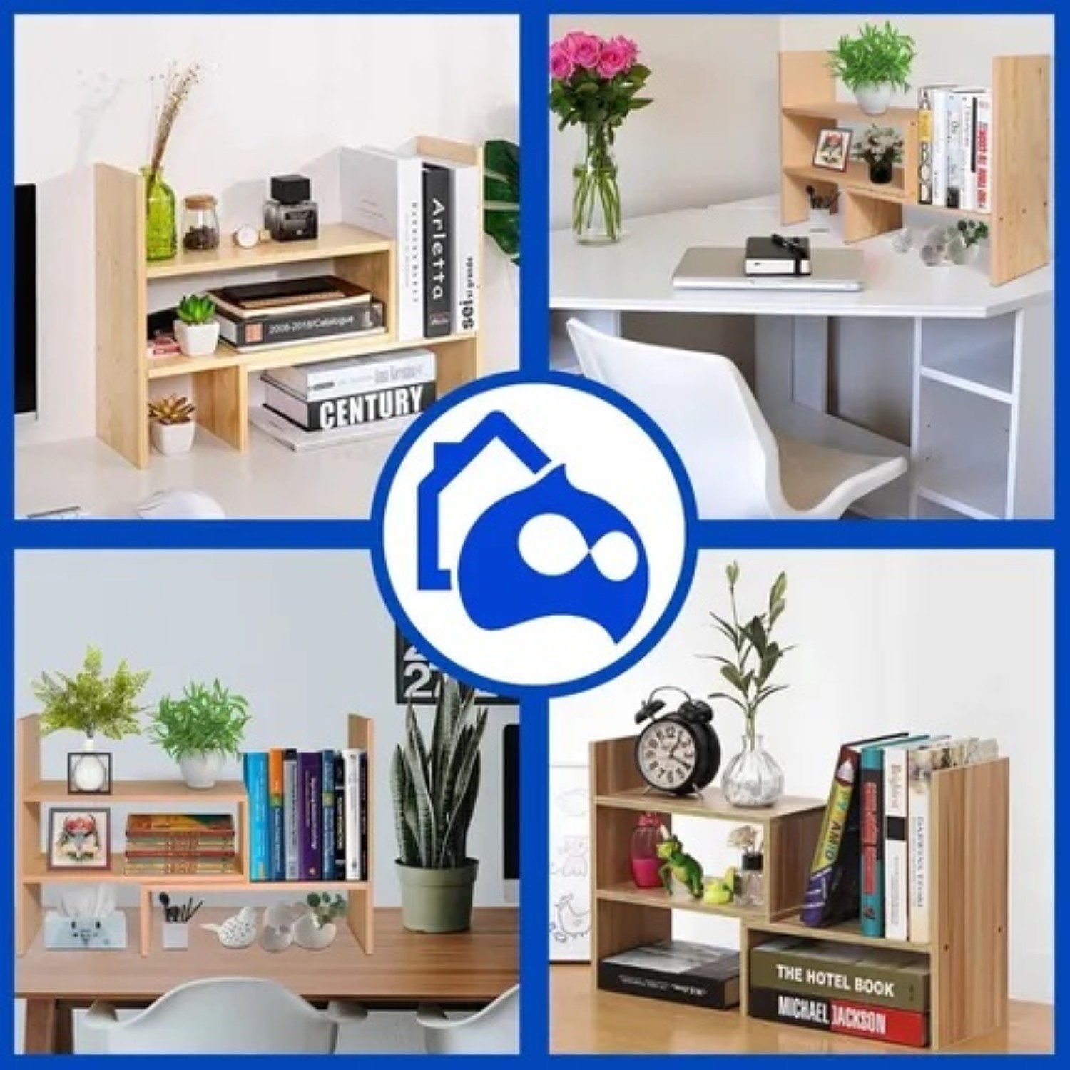 Organizador De Escritorio De Mdf Oficina Hogar De 2 Piezas Caqui image number null