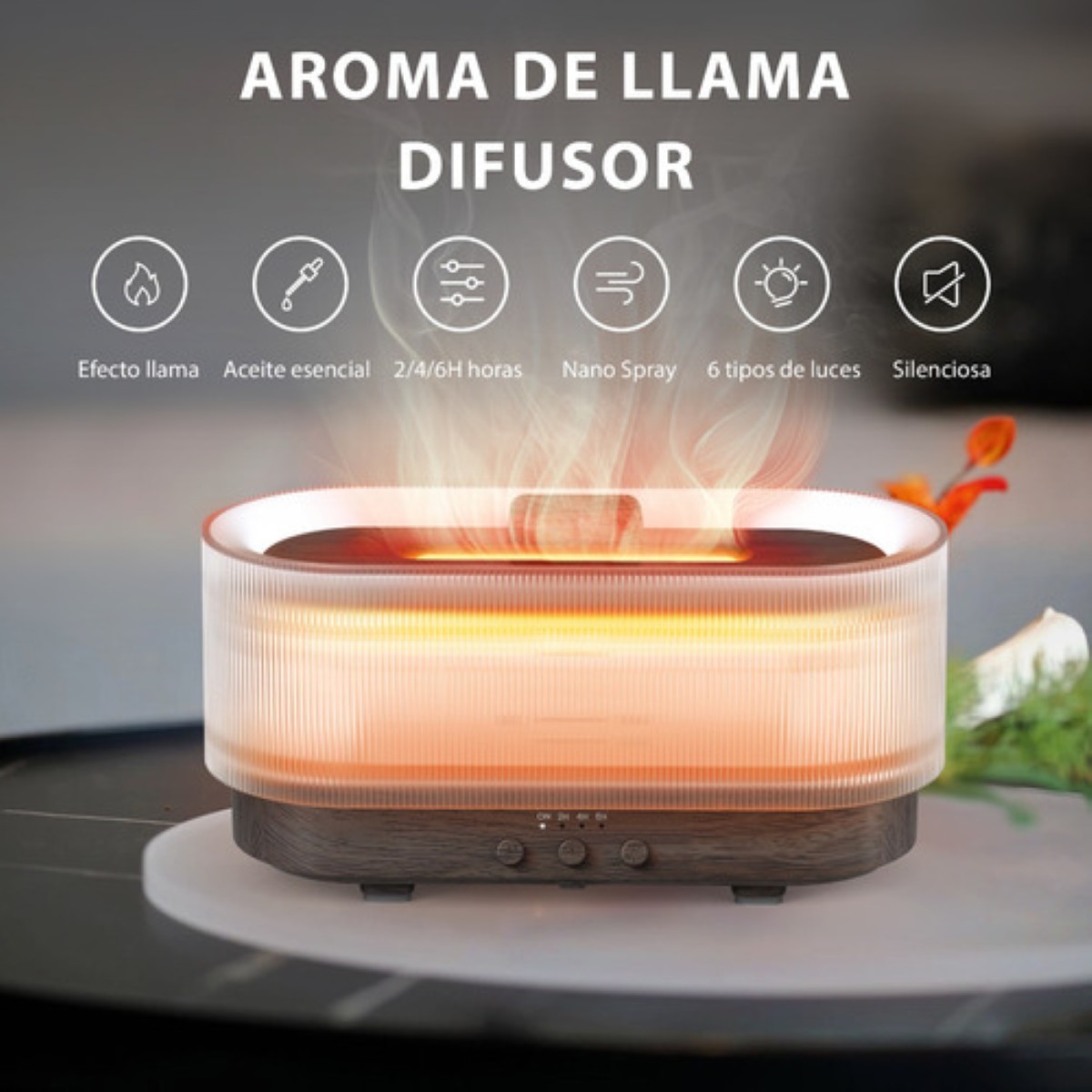 Difusor Humificadora De Aroma Ultrasonico Marron Claro image number null