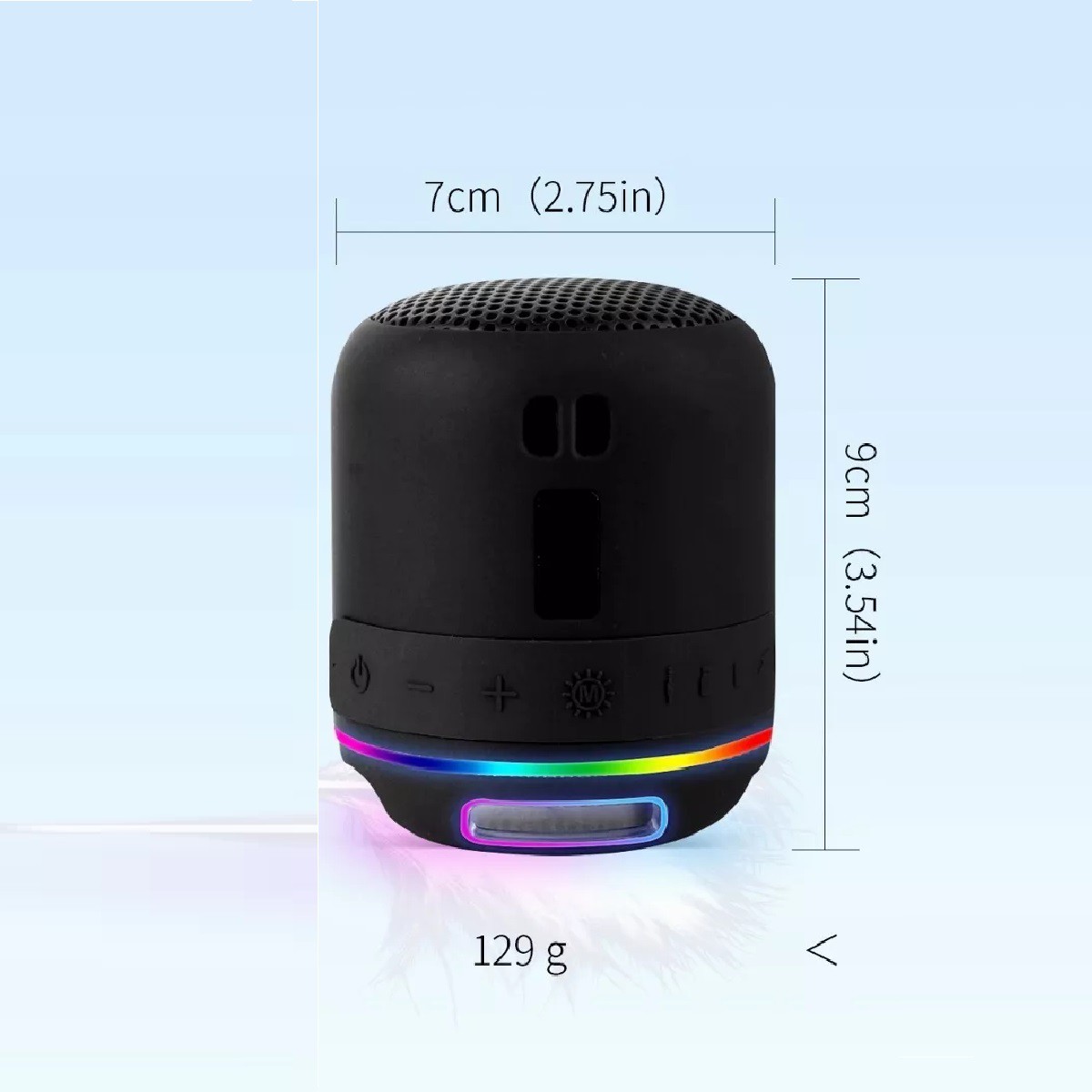 Bocina Port&aacute;til Con Bluetooth Mini Bocina Radio Y Luz Led negro. image number null