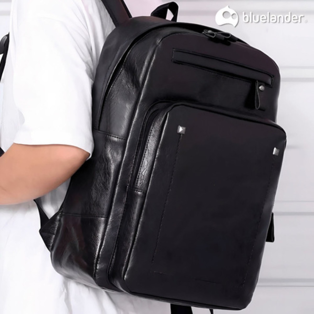 Mochila Antirrobo Para Laptop Cuero Impermeable Puerto Usb Negro image number null