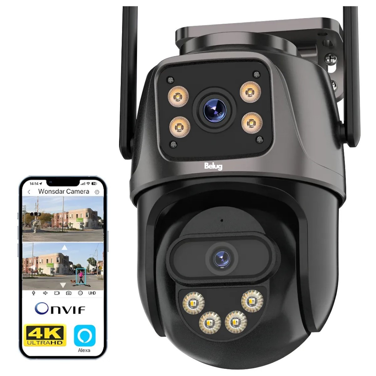 C&aacute;mara De Seguridad Exterior Wifi 8mp Doble Lente Icsee image number null