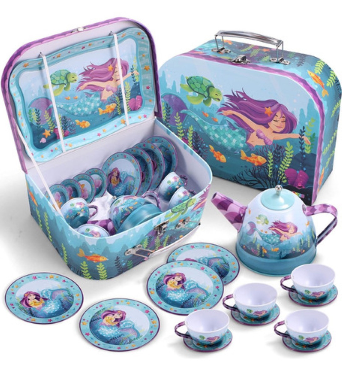 Juguete De Cocina Juego De T&eacute; Tazas Con Postre sirens estuche azul image number null