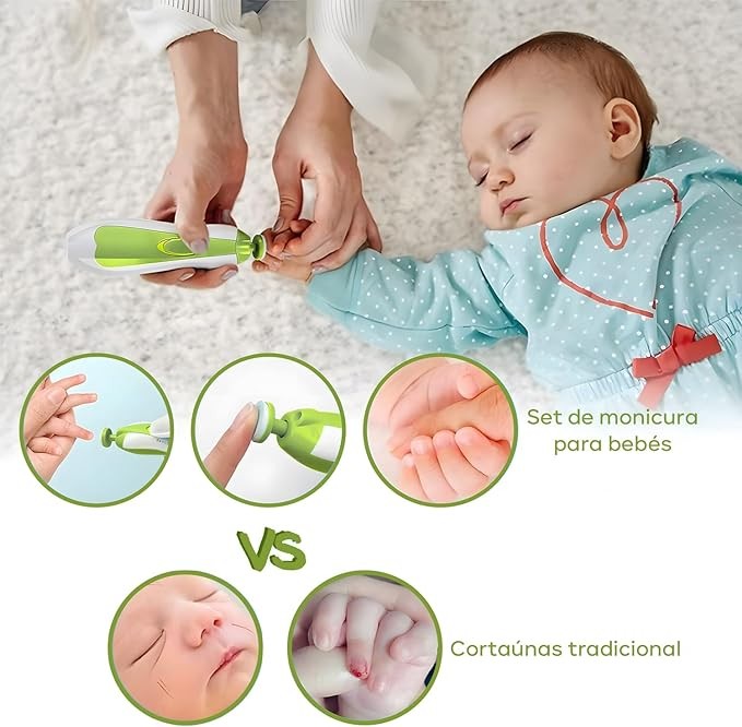Lima de u&ntilde;as bebe Corta&uacute;&ntilde;as LED para beb&eacute;s, seguridad el&eacute;ctrica, corta&uacute;&ntilde;as para beb&eacute;s, kit de lima de u&ntilde;as para beb&eacute;s, image number null