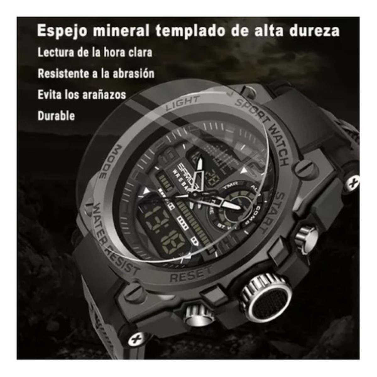 "Reloj De Pulsera T&aacute;ctico Militar Impermeable Para Hombre negro dorado " image number null