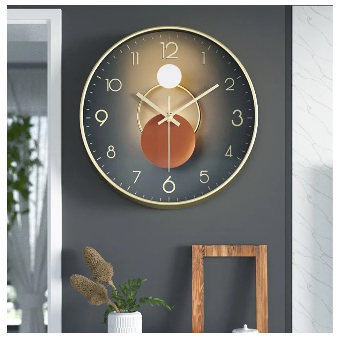 Reloj De Pared Decorativo Moderno Silencioso De 30 Cm Malubero Gradient Gray image number null