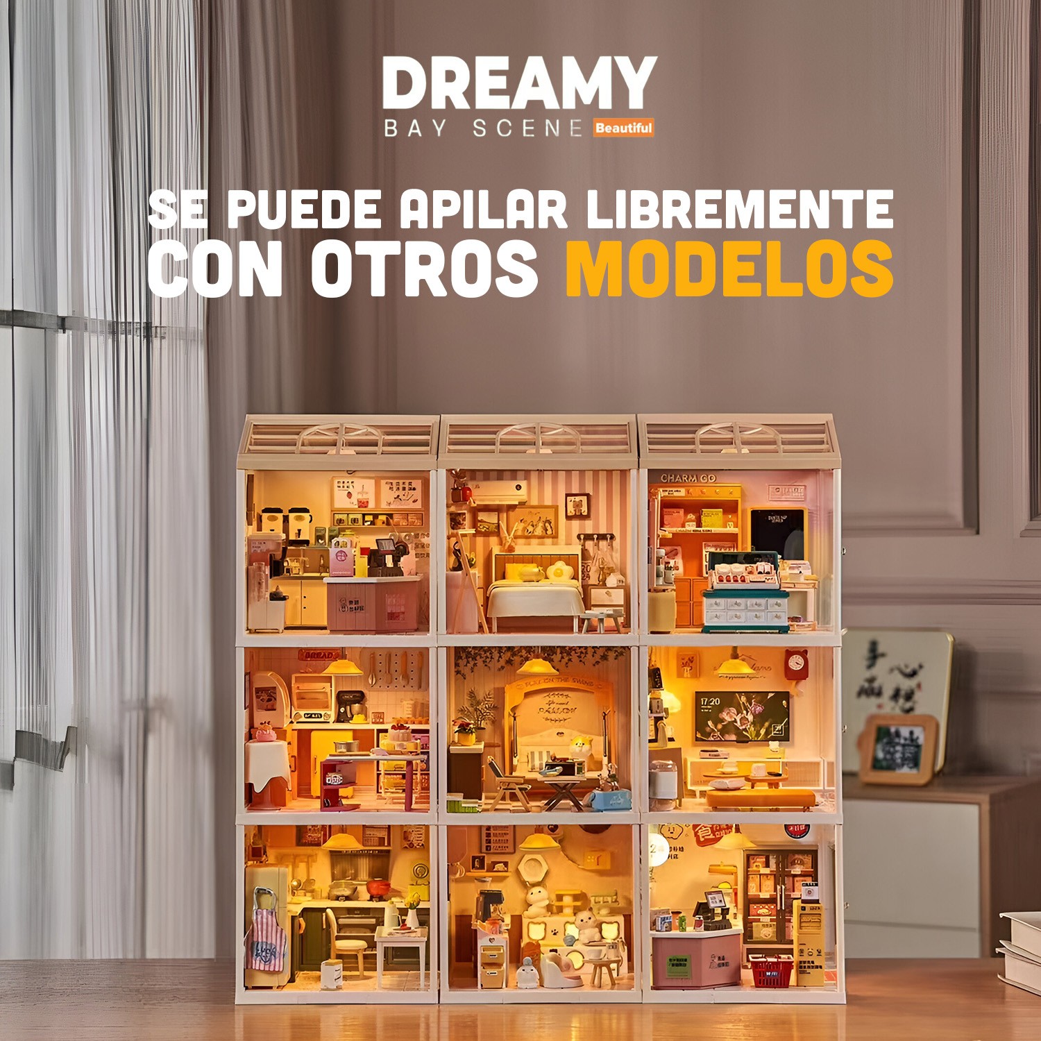 Juguete Tienda de Cosm&eacute;ticos en Miniatura con Maquillaje, Accesorios y Luz Nocturna image number null