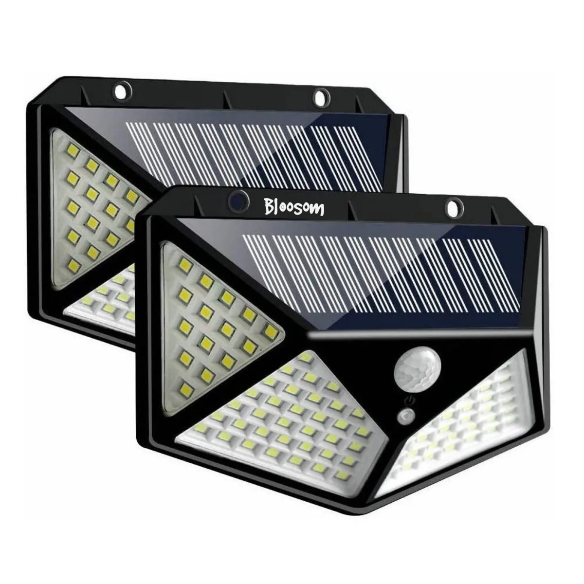 L&aacute;mpara De 100 Leds Con Energ&iacute;a Solar Para Jard&iacute;n, 2 Uds, Negro image number null