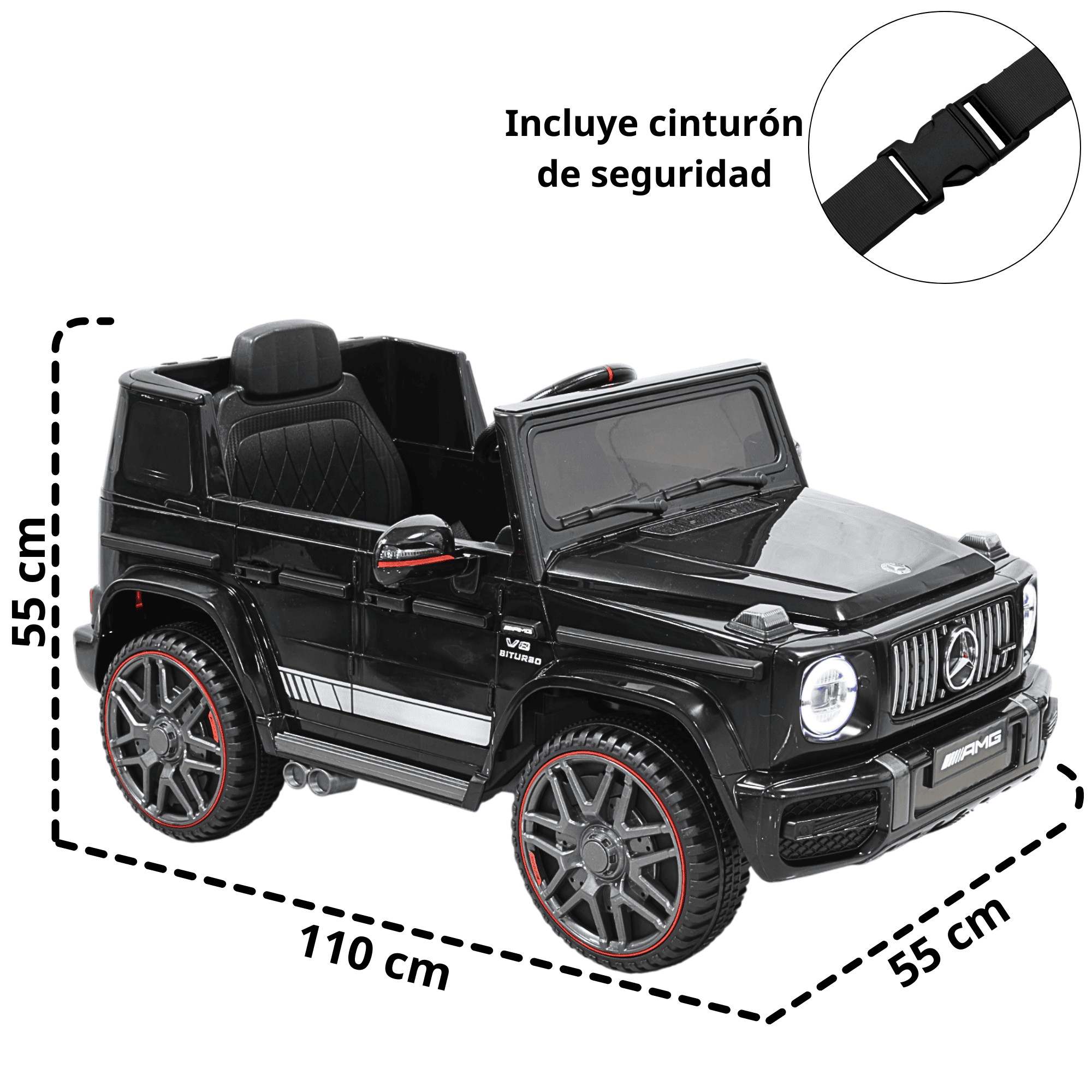 Camioneta Montable El&eacute;ctrica AMG Mercedes Benz G-63 para Ni&ntilde;os 12V Bluetooth Apto a partir de 3 a&ntilde;os - Negro image number null