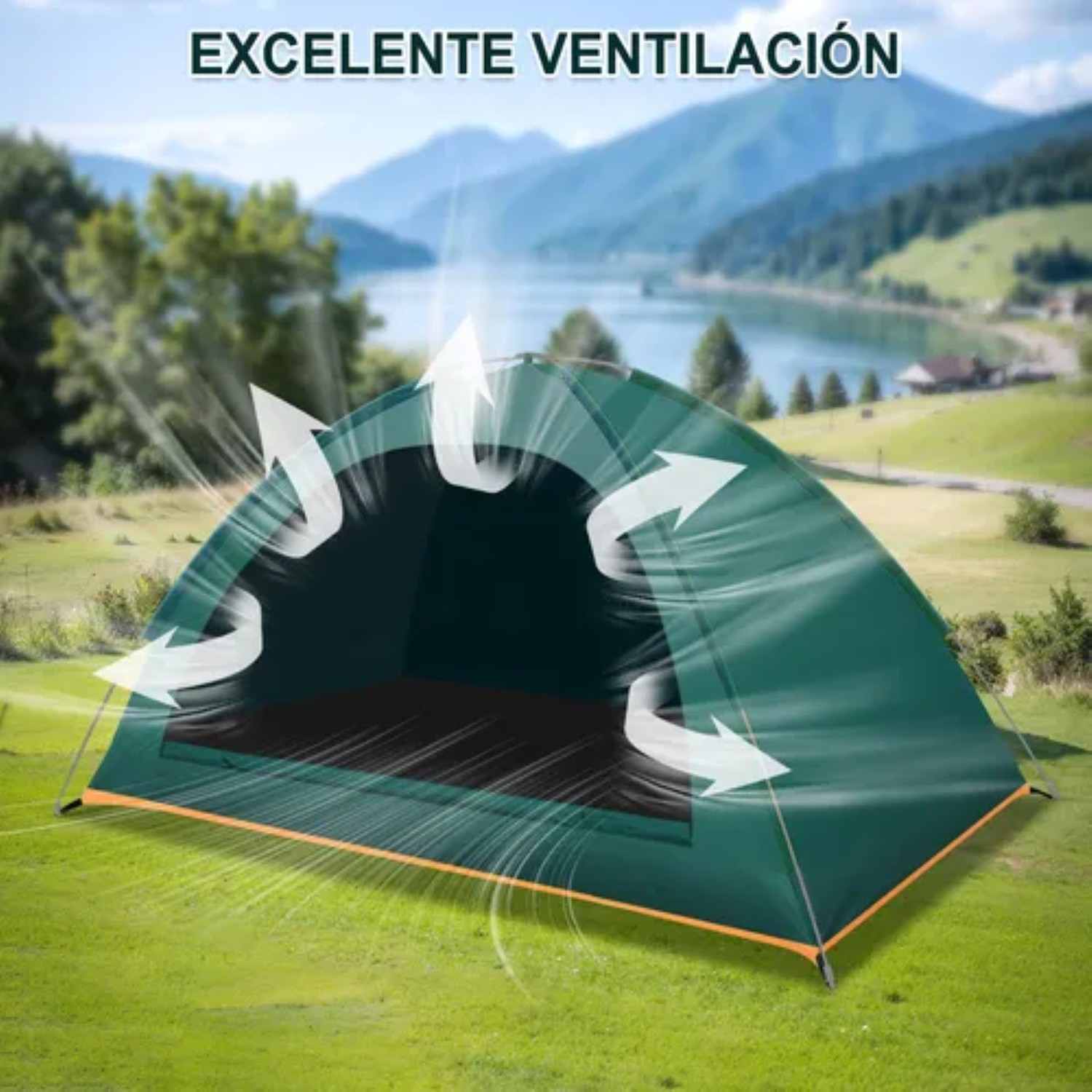 "Tiendas Casa Campa&ntilde;a 2 Personas verde musgo " image number null