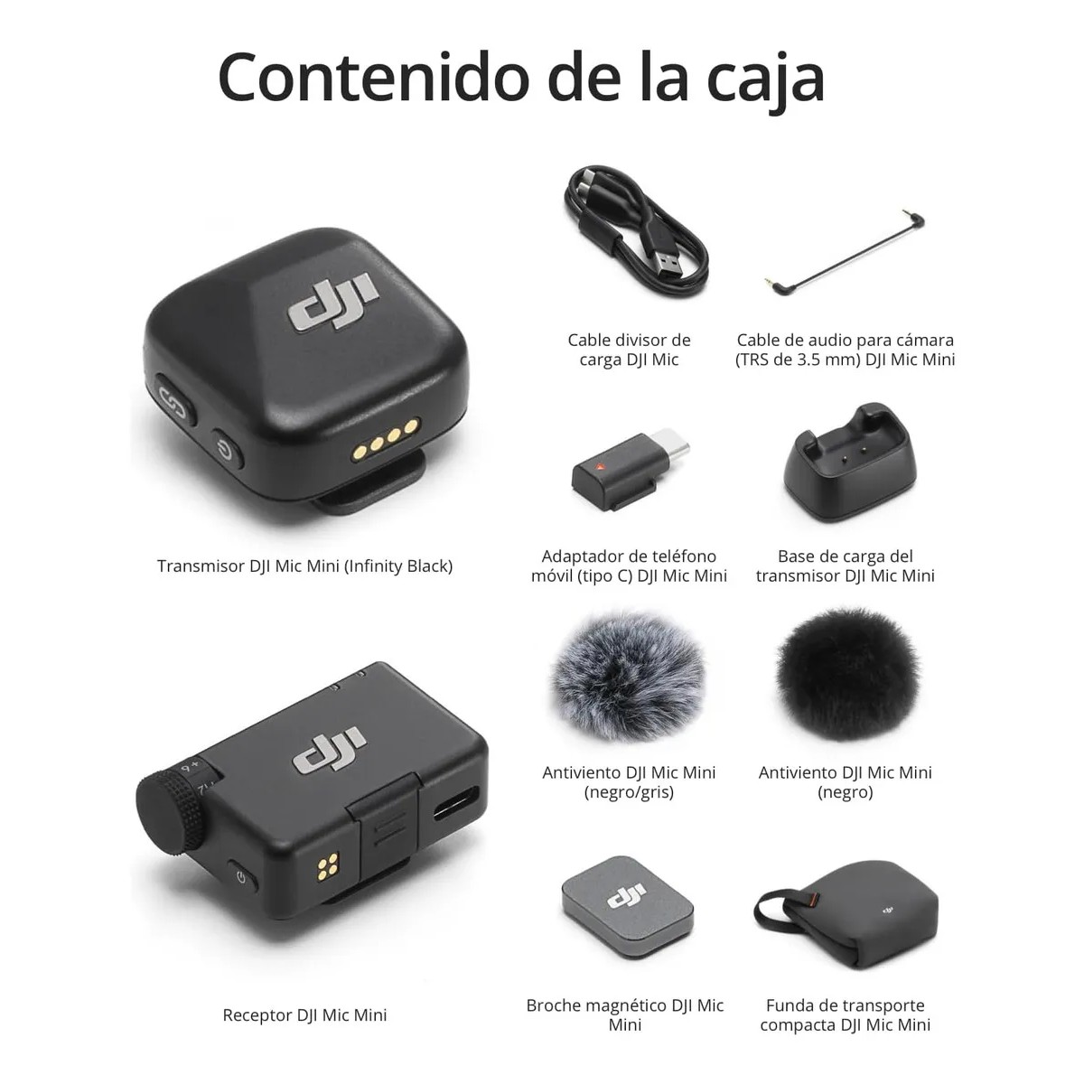Mic Mini (1 Transmisor + 1 Receptor) Inal&aacute;mbrico, Superligero, Audio de Alta Calidad image number null