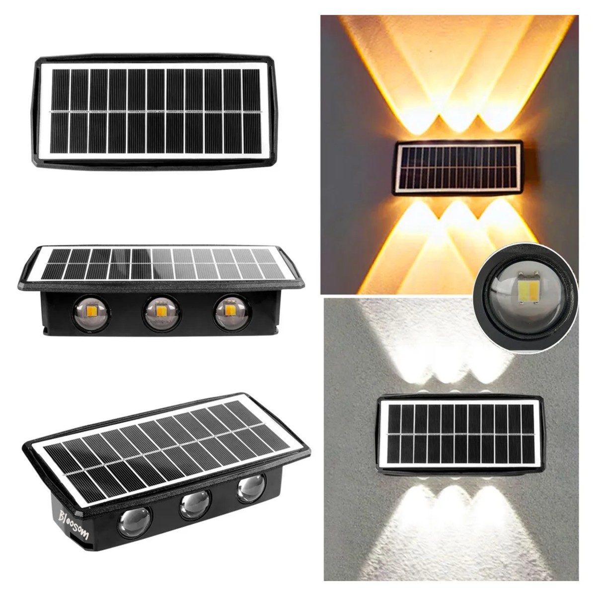 Luminaria Solar Exterior Impermeable Luz Pared Color M2 image number null