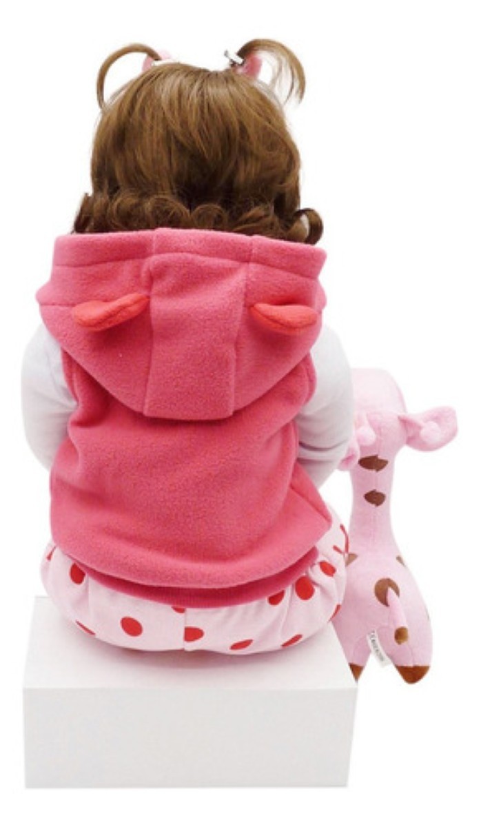 Bebes Reborn Todo Silicona Ni&ntilde;a 55cm conejo blanco/rosa image number null