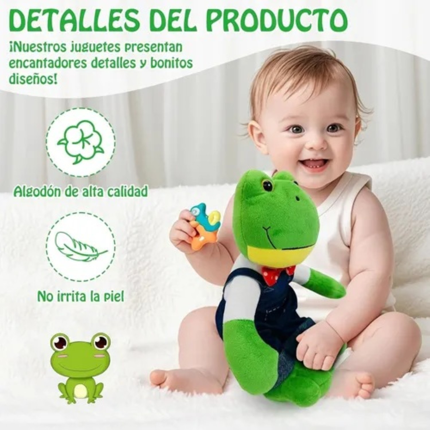 Peluche Rana Rene 30cm Verde image number null