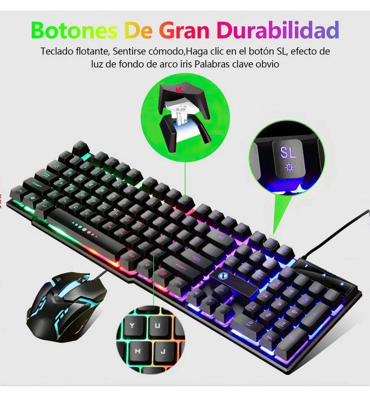 Kit Teclado Mouse Game Profesional Malubero Alfombrilla De Rat&oacute;n Usb image number null