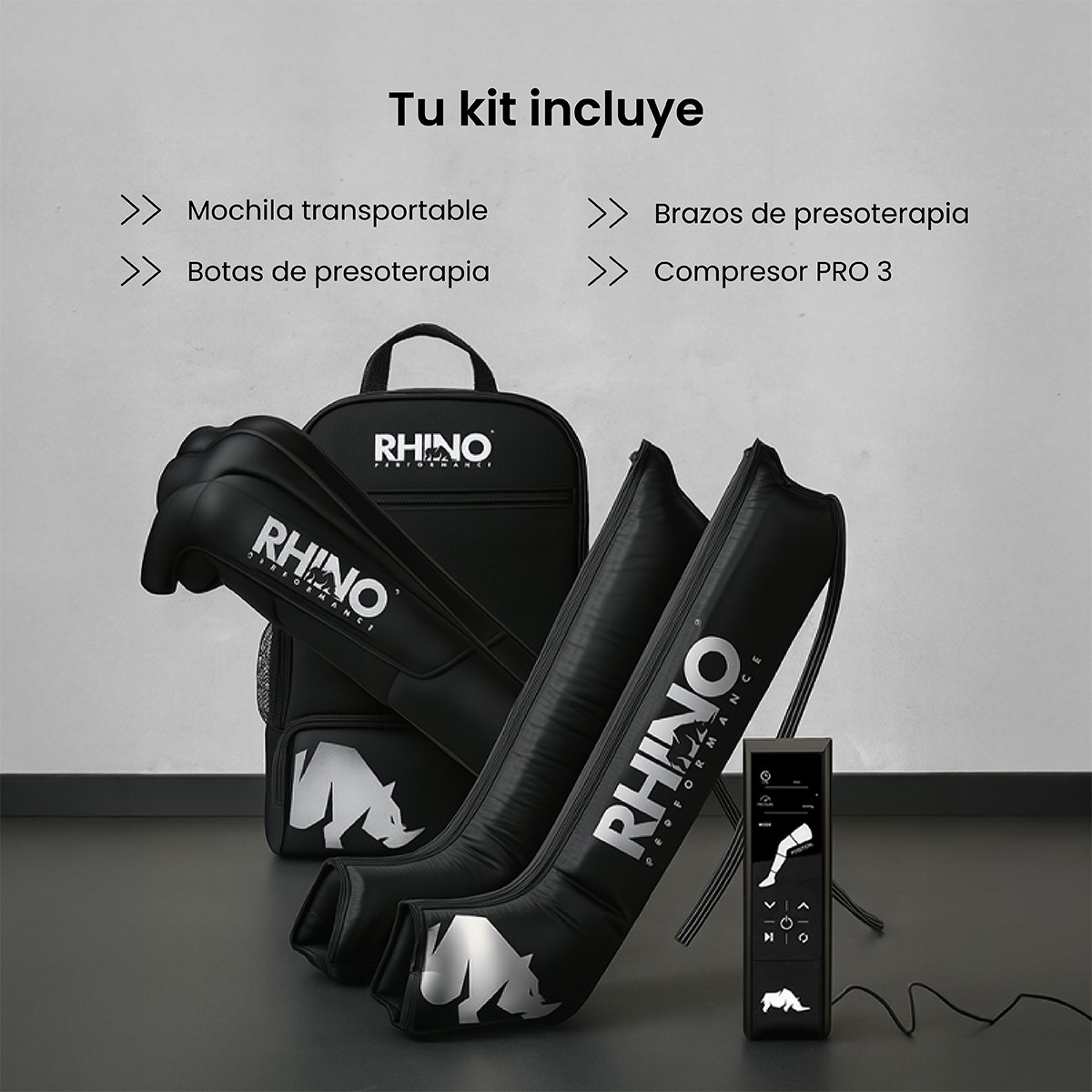 Kit Botas y Brazos De Presoterapia PRO 3 - RHINO PERFORMANCE image number null