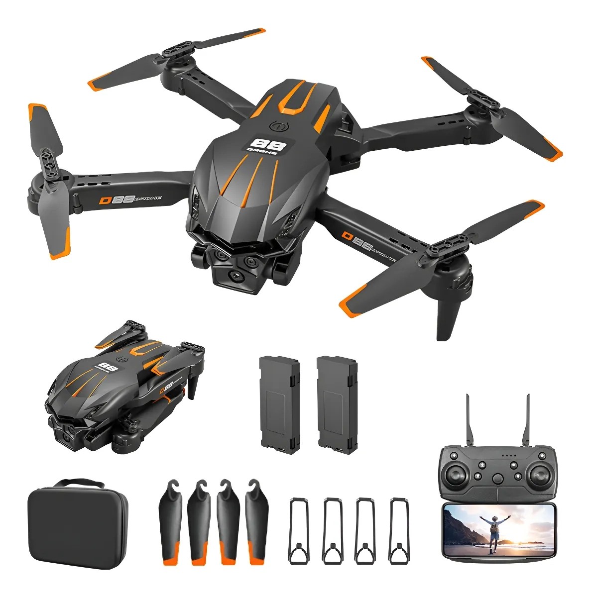 Drone Mini Ourlife D88 Negro Hover Autom&aacute;tico Con 2 Bater&iacute;as image number null