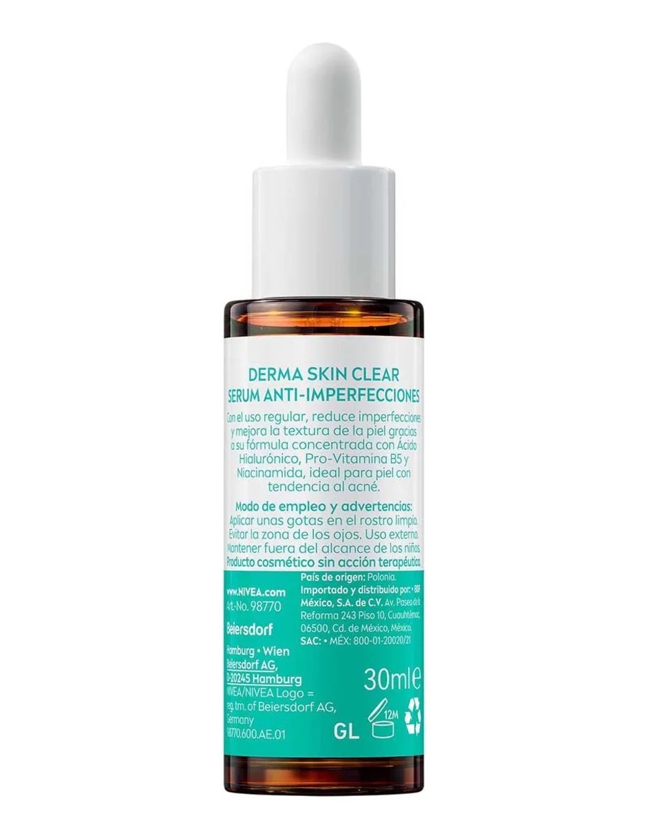 Nivea Derma Skin Clear S&eacute;rum Antiimperfecciones 30 ml D&iacute;a y Noche Todo Tipo de Piel image number null