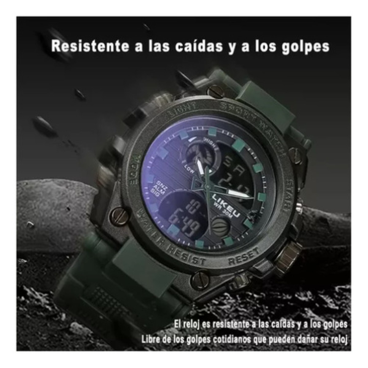 "Reloj De Pulsera T&aacute;ctico Militar Impermeable Para Hombre negro dorado " image number null