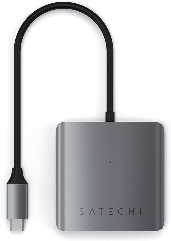 SATECHI Hub USB-C de 4 Puertos - Solo Transferencias de Datos (Sin Carga/V&iacute;deo) - para M2, M1 MacBook Pro/Air, M2, M1 iPad Pro/Air, M2 Mac Mini, iMac. image number null